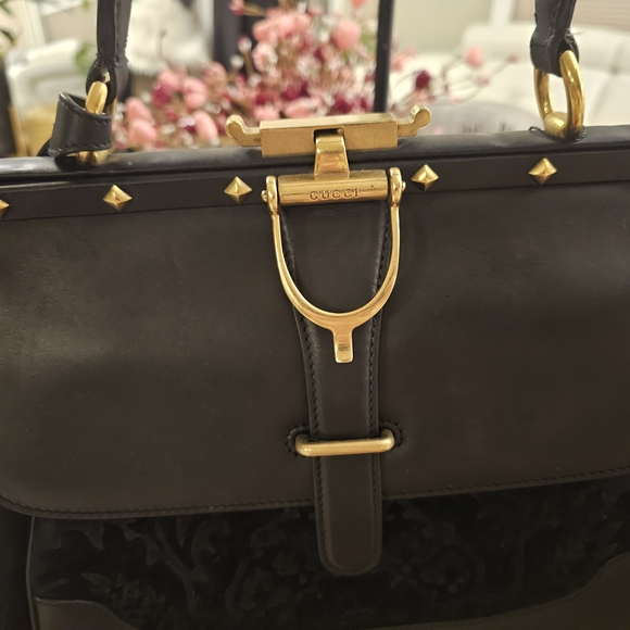 Gucci Black and Gold Satchel - Picture 6 of 16